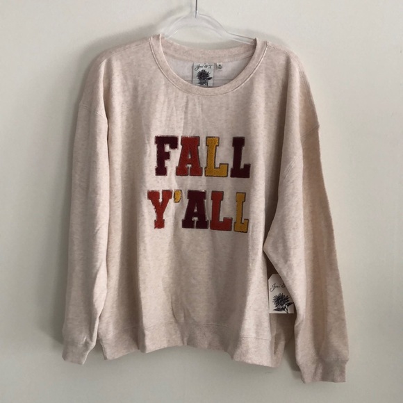 Fall Y'all Cream Sweatshirt - Picture 1 of 9